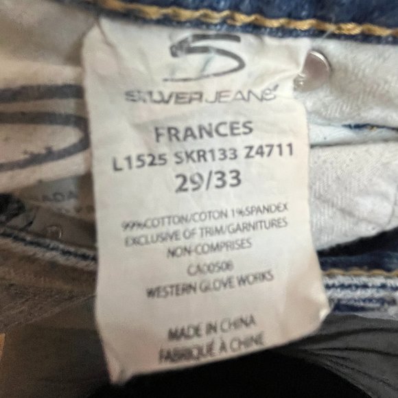 Silver Jeans Francis LOW RISE/FLARE LIGHT WASH SLIGHTLY DISTRESSED 29/33 NWOT - Picture 6 of 8